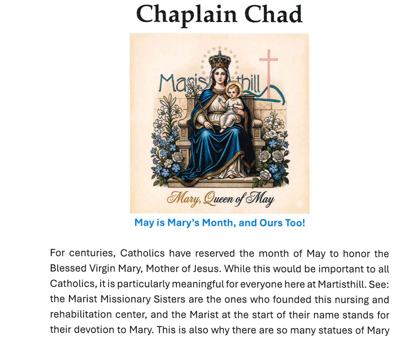 A May Reflection with Chaplain Chad