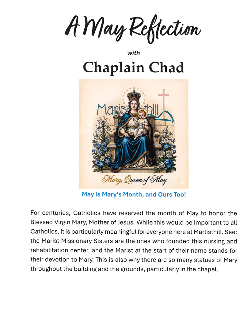 May Reflection with Chaplain Chad