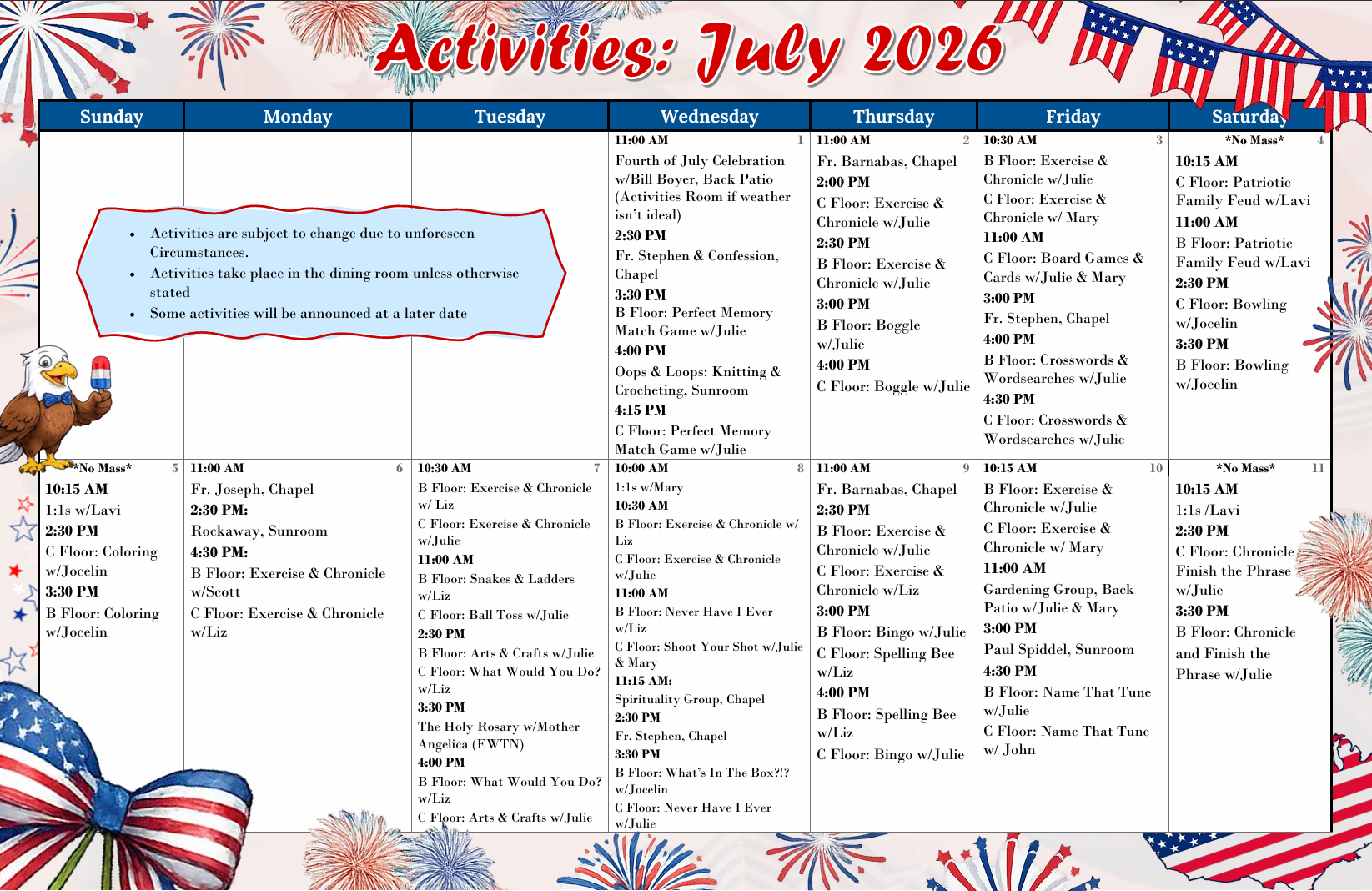 July26 Calendar Part 1